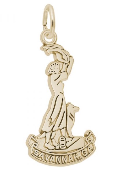 14 Karat Yellow Gold Waving Girl Charm Especially Made For Levy